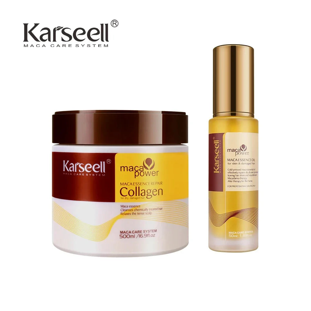Combo Phục Hồi Tóc Hư: Karseell Collagen & Argan Oil
