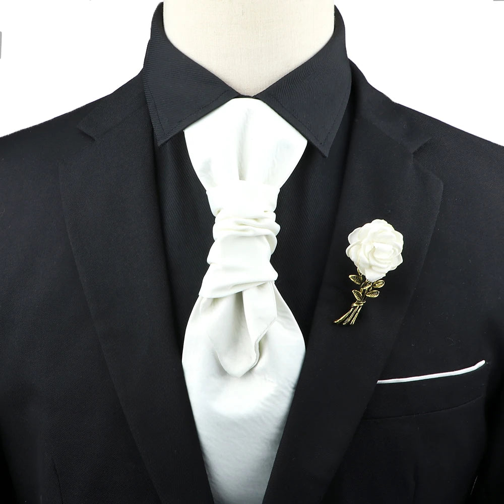 Premium luxury Paisley men's tie &amp; brooch