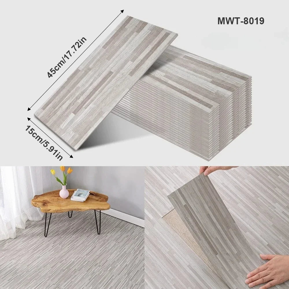 45x15cm Floor Sticker Wall Sticker Modern Self-adhesive Thick PVC Wood Grain Floor Sticker Living Room Bedroom Decoration