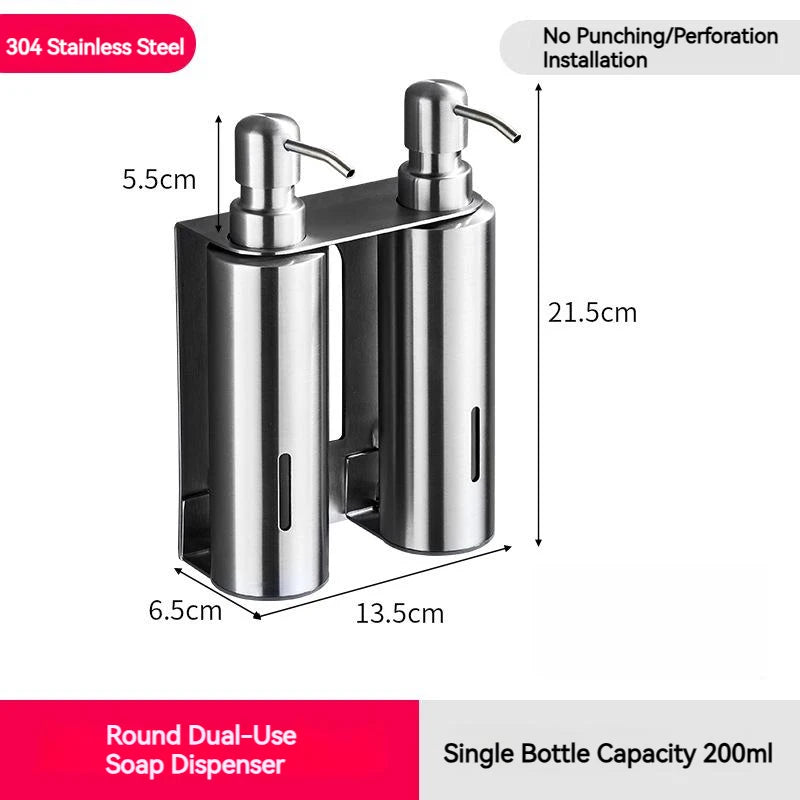 Bình Xà Phòng Inox 200ml Treo Tường Hiện Đại - Daisan Mart