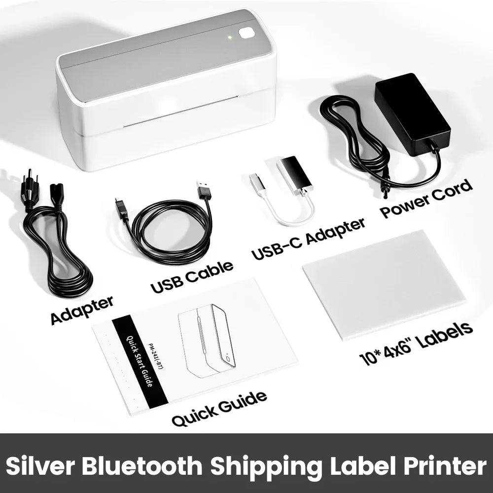 Phomemo 241 Bluetooth Thermal Label Printer Wireless Small Shipping Label Printer 4X6 Compatible with iPhone Android Mac Window - Daisan Mart
