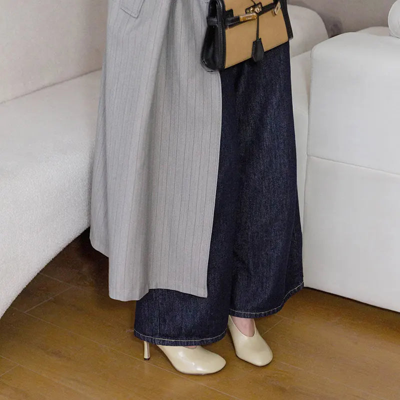 Giày Cao Gót Nữ Phong Cách Retro Pháp Da Thủ Công