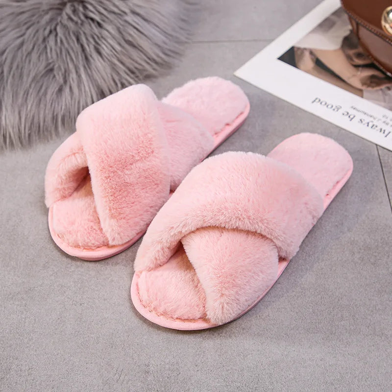Warm Furry Slippers - Women &amp; Men, Indoor Wear 20024