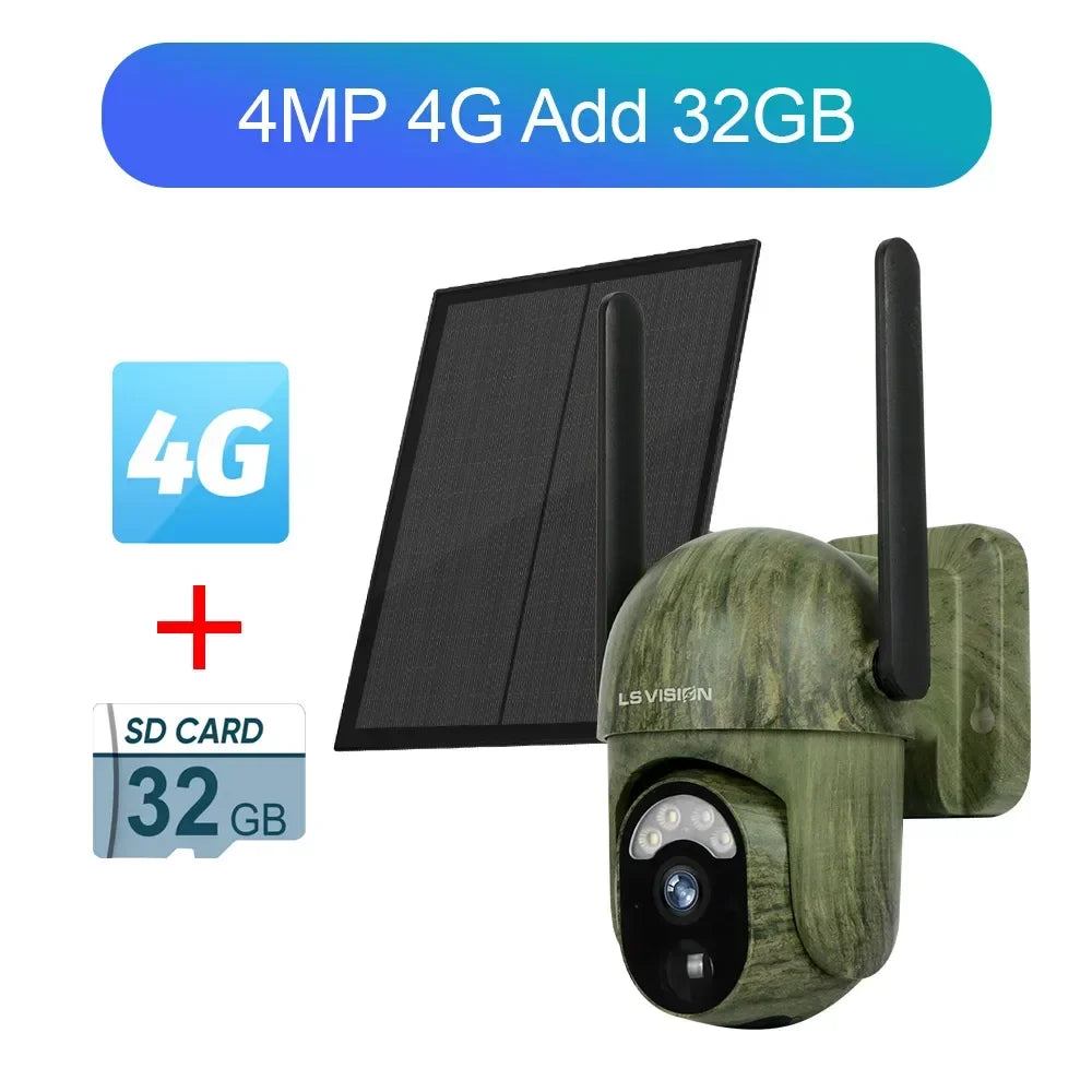 Camera Solar 4G LS VISION 4MP Ngoài Trời Chống Nước