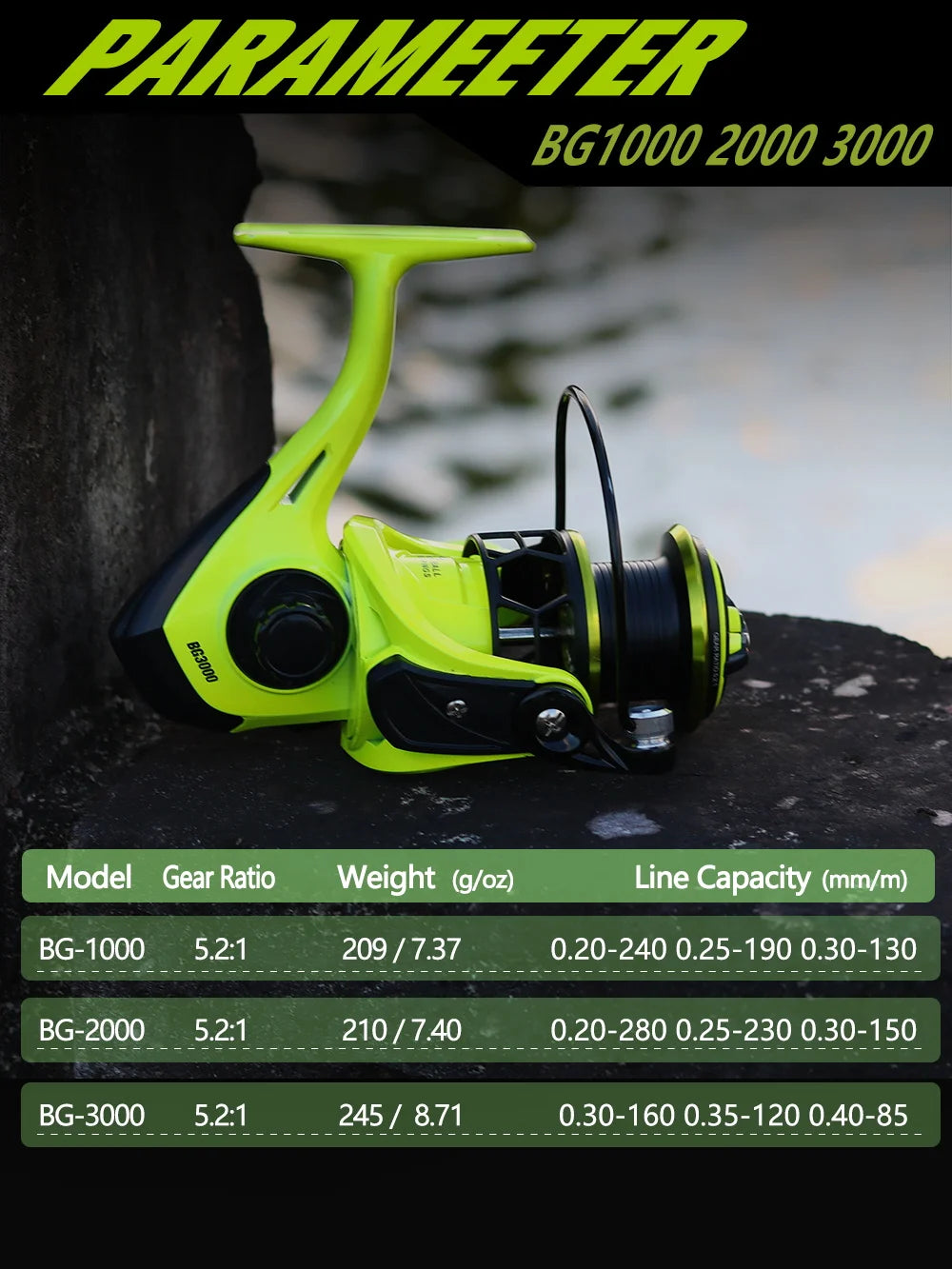 Máy câu BAKAWA 1000/2000/3000 - Quay mượt, bền bỉ