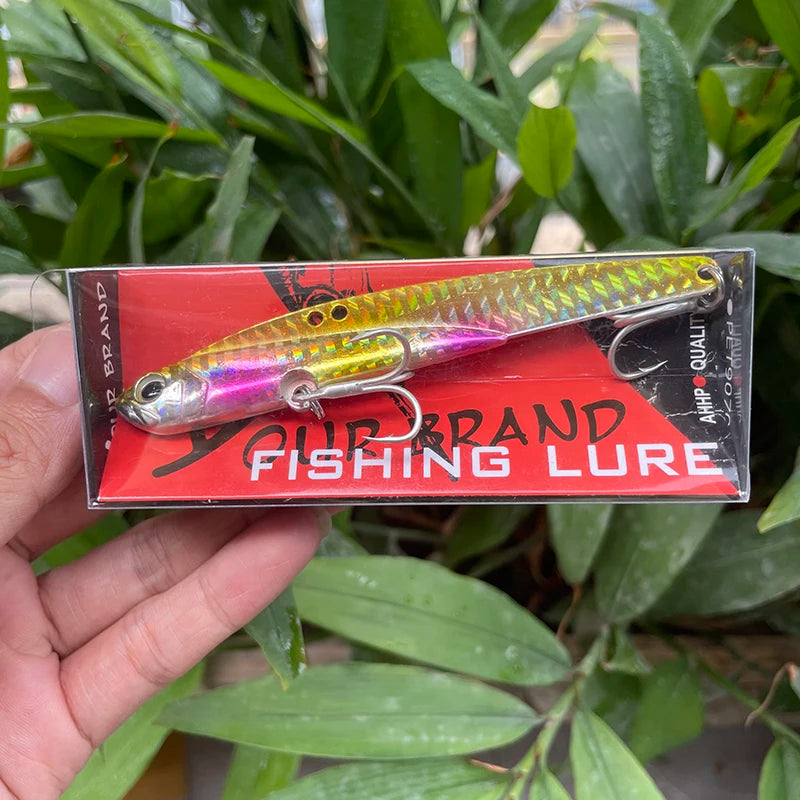 VIB Fishing Lures 35g 44g Sinking Vibration Blade Bait Spinner Spoon Jigging Lures Treble Hooks Bass Fishing Tackle