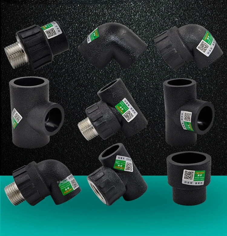 PE Water Pipe Fittings Reducer Direct Elbow Tee Water Supply Pipe 6 Points Internal and External Wire Joint Fittings 4 Points 20 - Daisan Mart