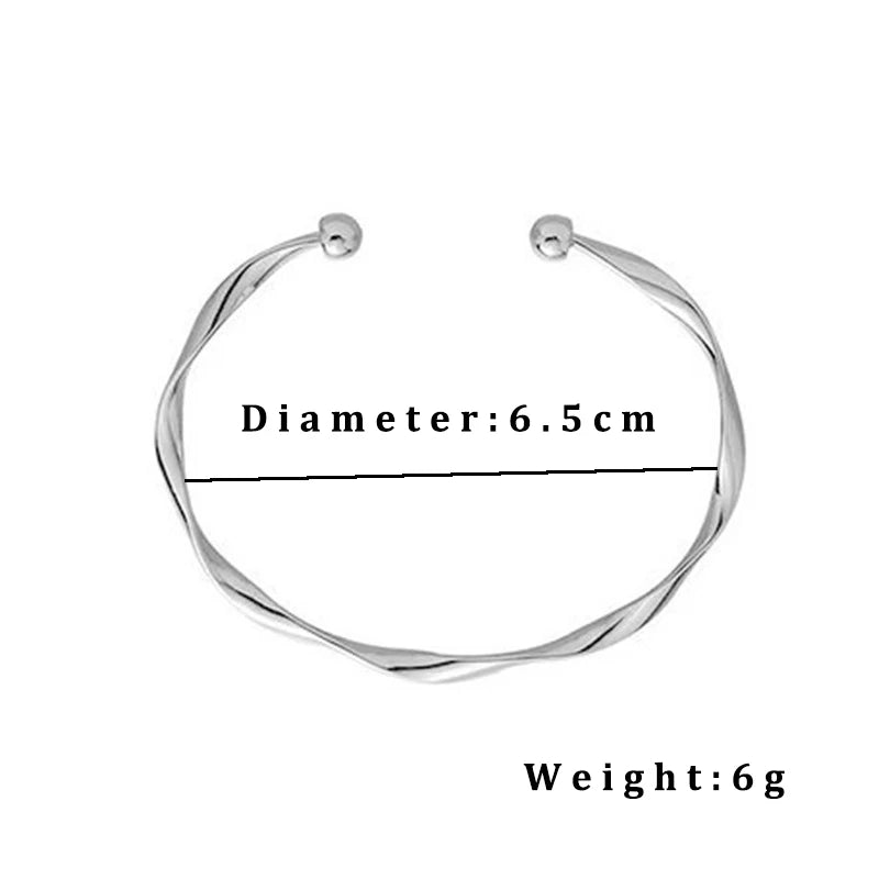 Simple and Stylish Silver Twist Bracelet for Women