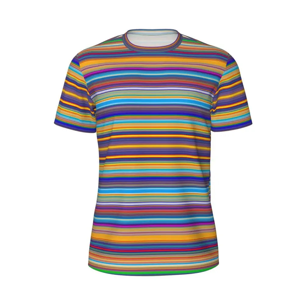 Stylish Mondrian Striped Men's Gym T-Shirt