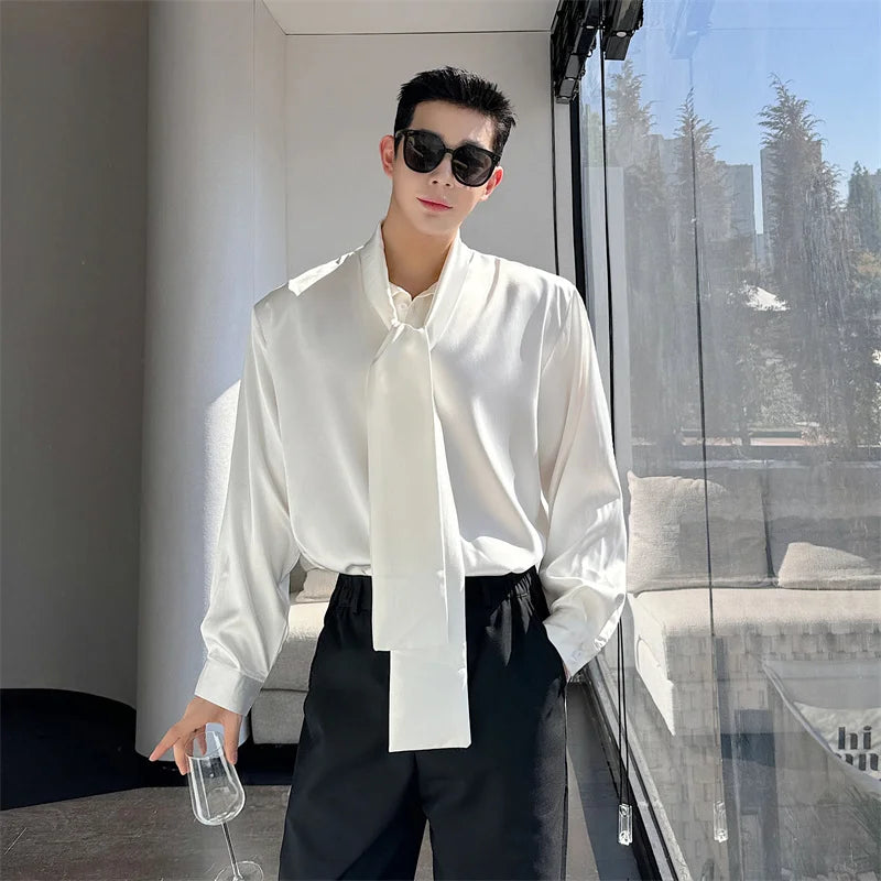 Korean Men's Street Long Sleeve Shirt 2024