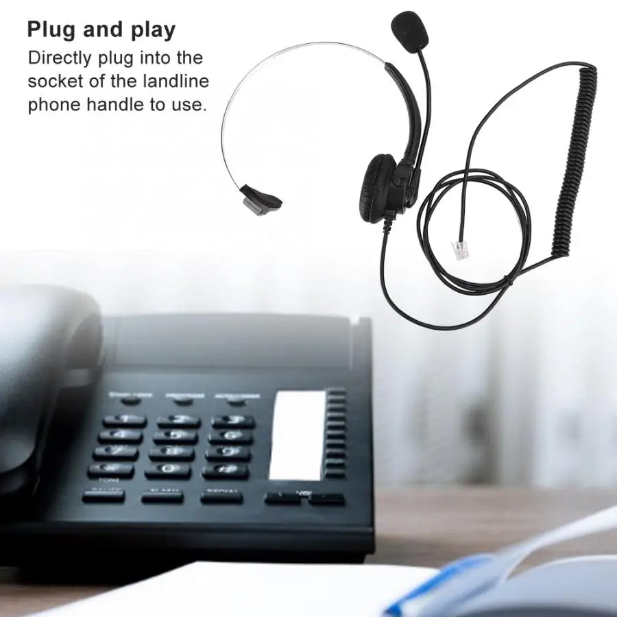 Monaural Telephone Headset With Mic For Home