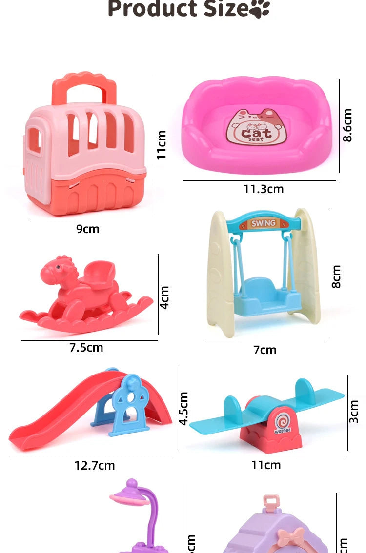 Bộ Đồ Chơi Gia Đình Thú Cưng Mini Dễ Thương Cho Bé