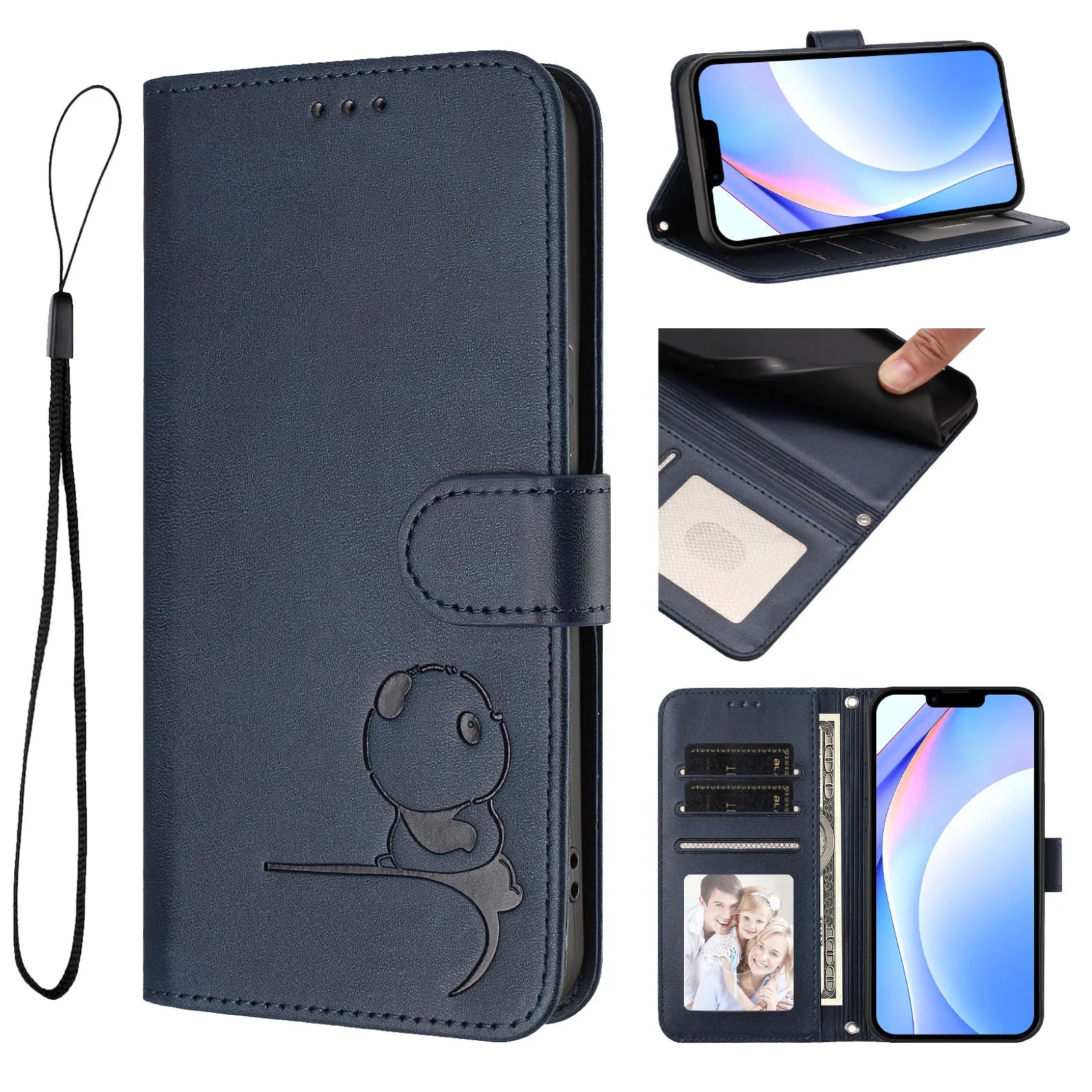 3D Bear Leather Wallet For iPhone - Multi-Functional Case