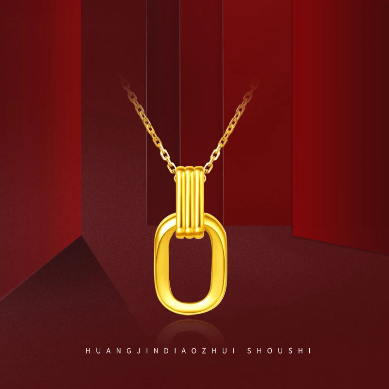 Exquisite 24K Gold Double Loop Necklace For Women