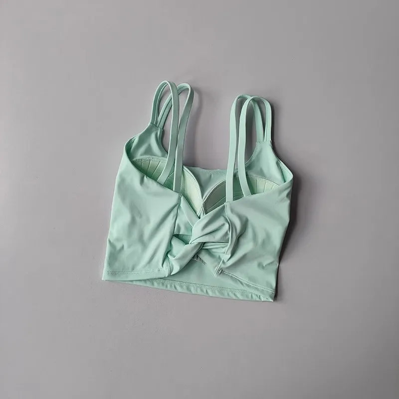 Áo Tập Nữ Đệm Cố Định, Sexy, Thắt Nút Sau, Yoga - Daisan Mart