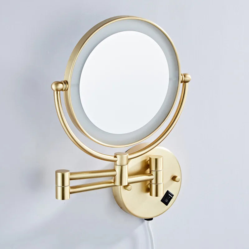 High-end Gold-Plated LED Folding Makeup Mirror