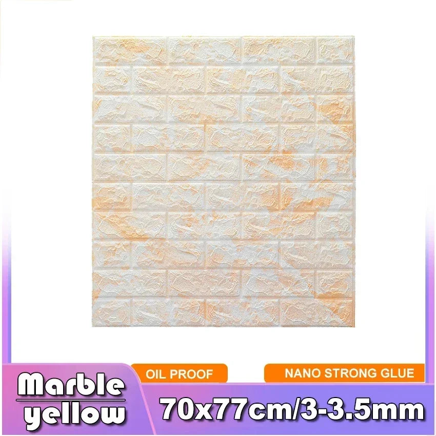 3D Brick Wall Sticker Strong three-dimensional 77*70cm Monochrome and Retro adesivos de parede paper Bring the fun of home life - Daisan Mart