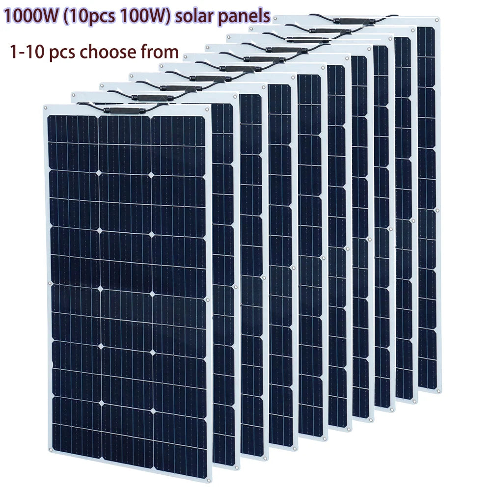 XINPUGUANG 100w 200w 12v portable flexible solar panel 18V 100W - 1000W plate CELLS Monocrystalline silicon Panel Solar kit - Daisan Mart