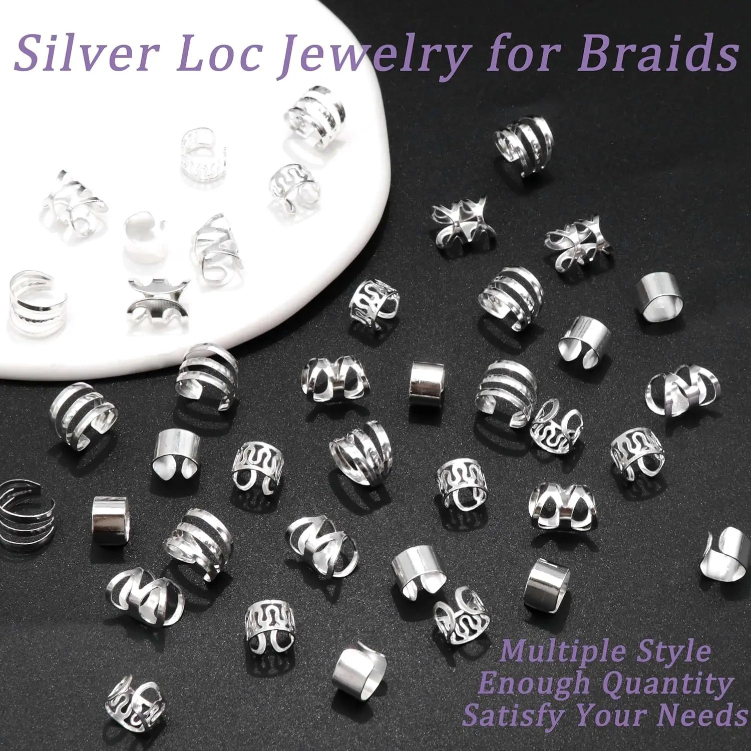 Bộ 40 Phụ Kiện Tóc Vàng: Vòng & Hạt Đa Dạng