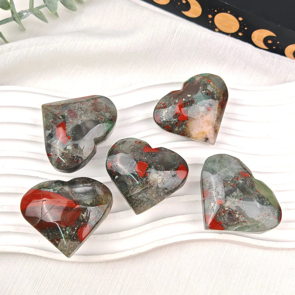 Bloodstone Heart - Healing Stone for Home Decoration