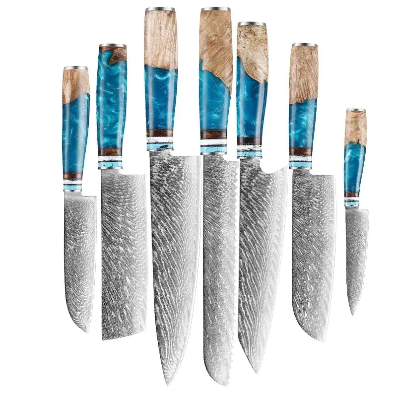 Damascus Kitchen Knife Set - Sharp and Multi-Purpose Japanese