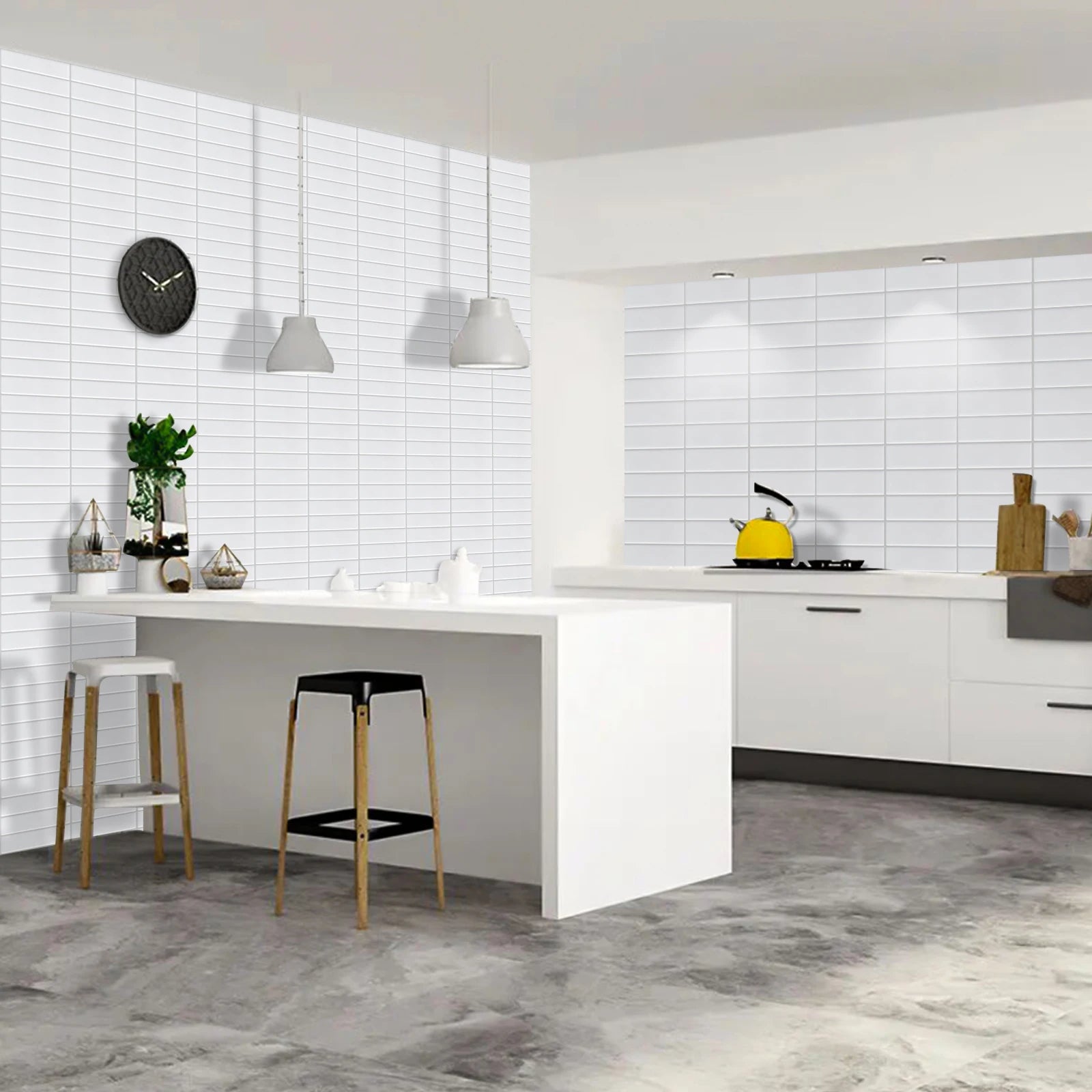 Peel and Stick Tiles Vinyl Wallpaper Self Adhesive Waterproof Wall Stickers for Home Decoration