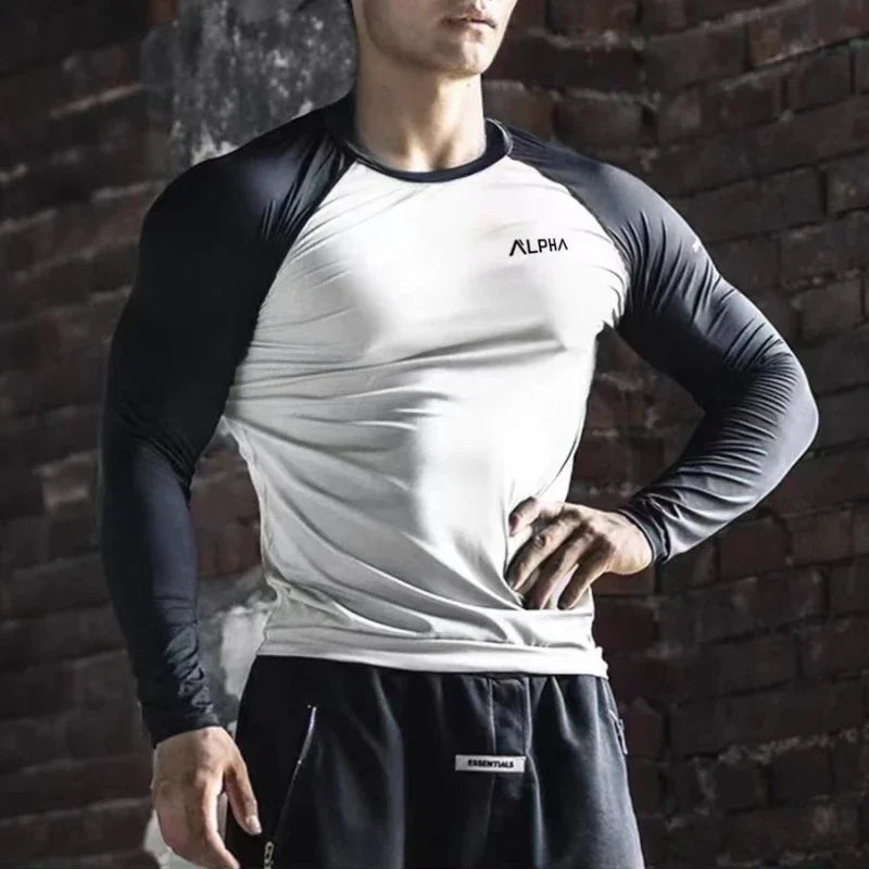 Men's Black Slim Fit Stretchy Gym T-Shirt Fashion