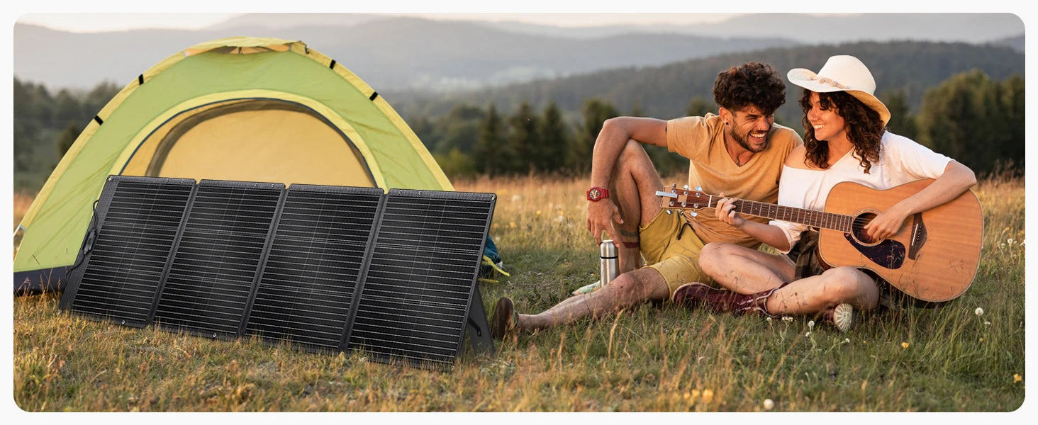 CTOLITY 200W Flexible Solar Panel Charger 20.5V ETFE Portable Folding Solar Generator for Camping Travel Boat RV 23% Efficiency