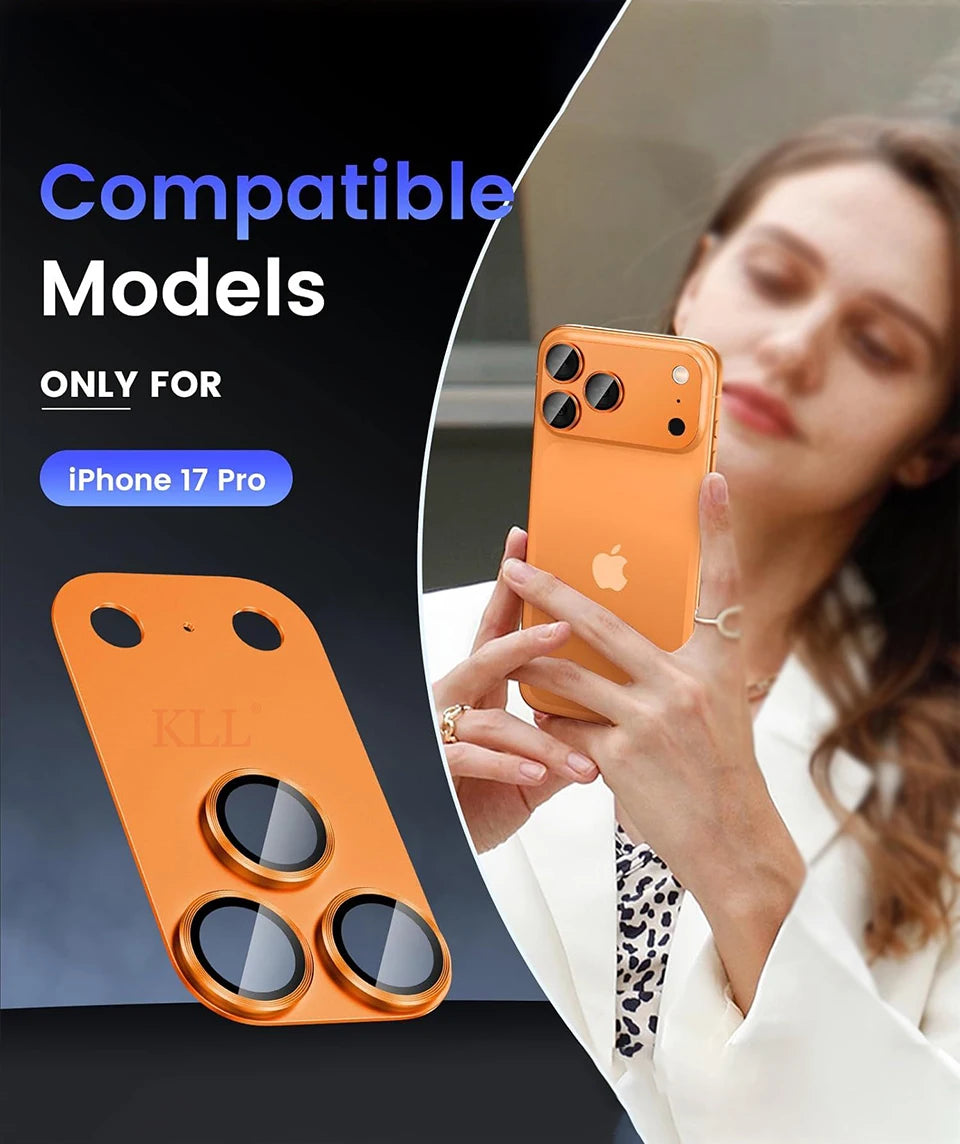 Metal Ring Lens Camera Protector Glass For iPhone 17 Pro Max Alloy Lens Cover For iPhone17 Pro Tempered Glass Cap Accessories