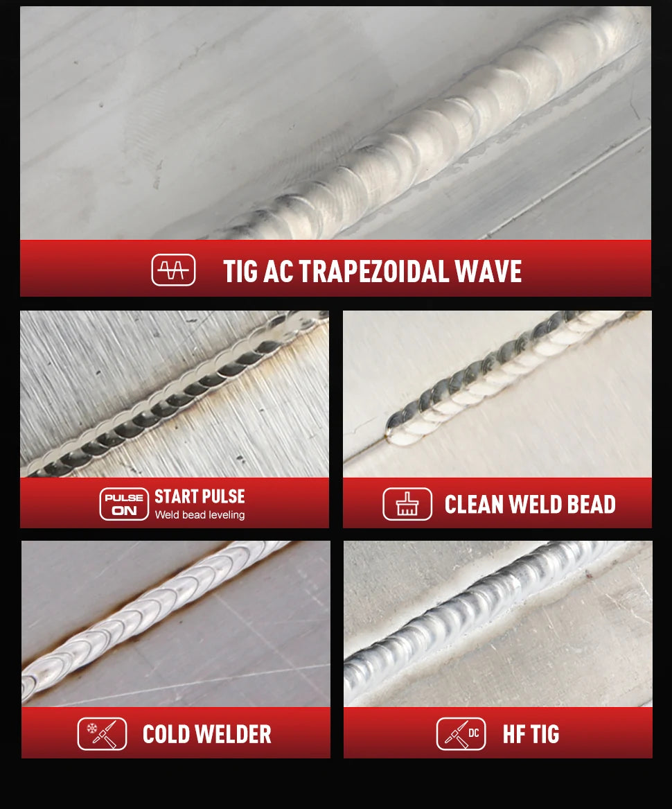ANDELI AC/DC TIG Welding Machine TIG Pulse Stick/Spot/Aluminum Welding/Cold TIG Welder Square/Trapezoid/SINE Wave MultiProcess - Daisan Mart
