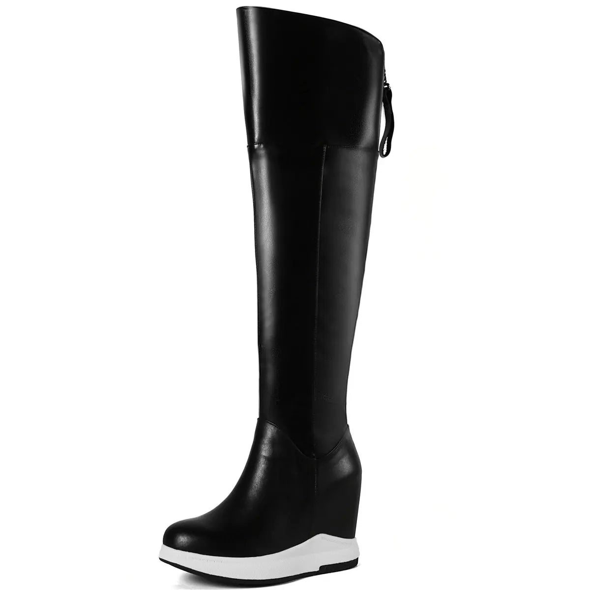 Genuine Leather High-Top Women's Shoes Large Size 44-46 Stylish