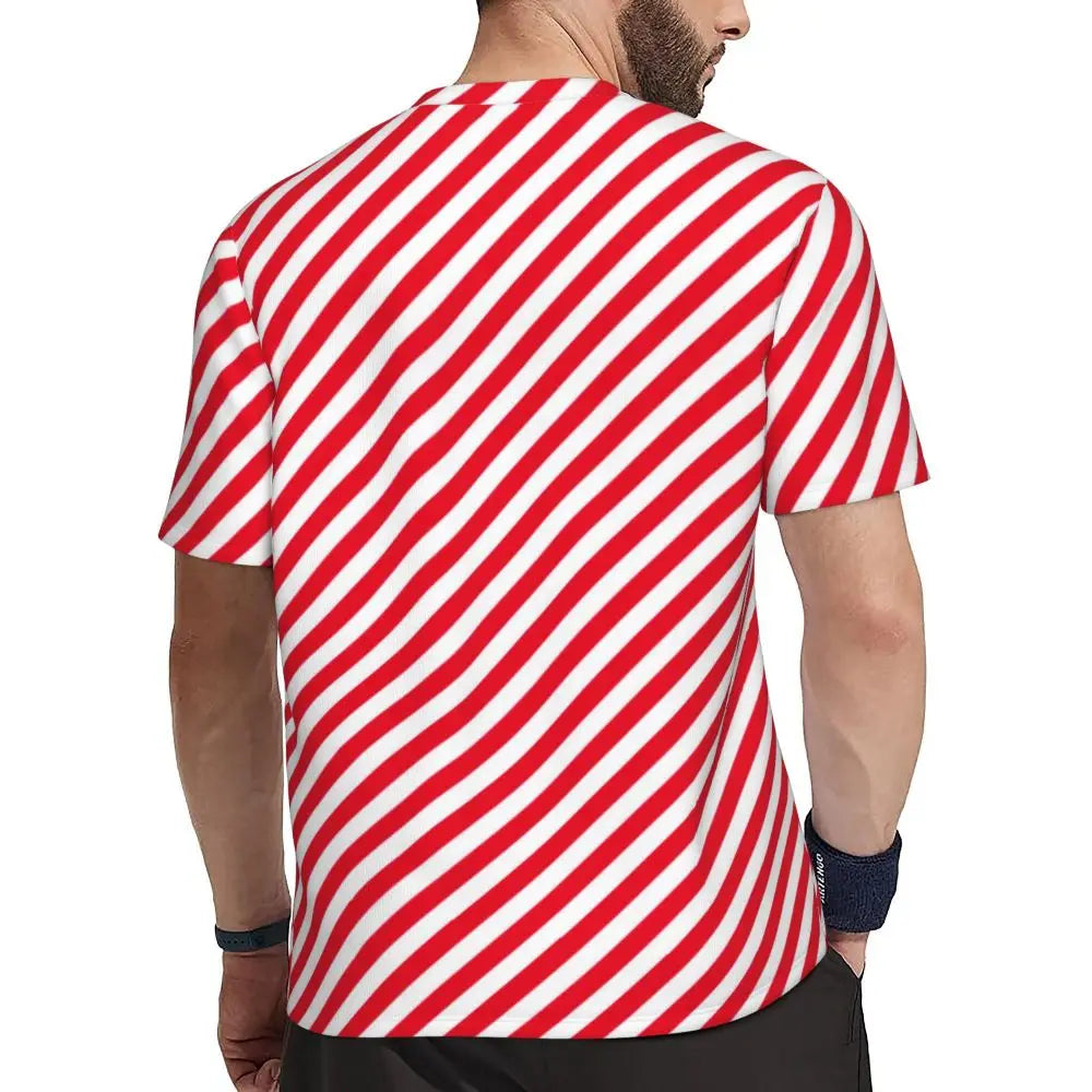 Stylish Mondrian Striped Men's Gym T-Shirt