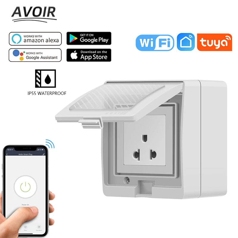 Tuya Wifi Outdoor Smart Socket IP55 With Timer