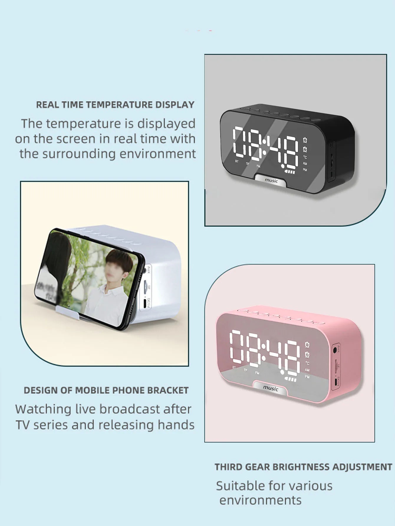 Loa Bluetooth Đồng Hồ Đa Năng - Thời Gian và Âm Nhạc