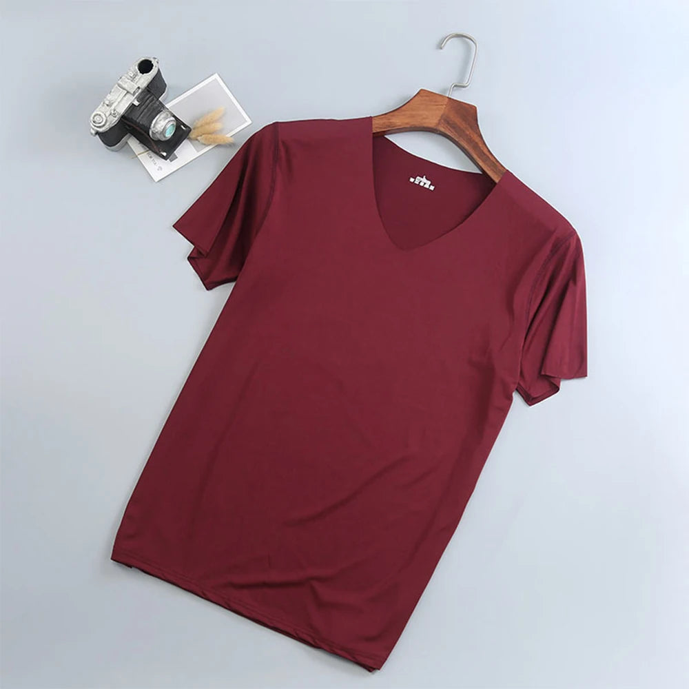 Áo Thun Nam Cơ Bản Hè V-Neck Tập Gym Thể Thao