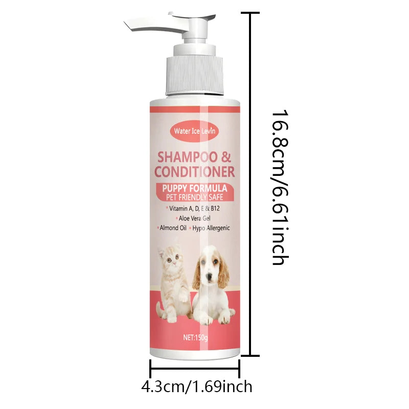 Pet Shampoo Conditioner – Cleans, Conditions, Nourishes Fur Vitamin-Enriched Almond Oil Formula. Gentle Deodorizing Care.