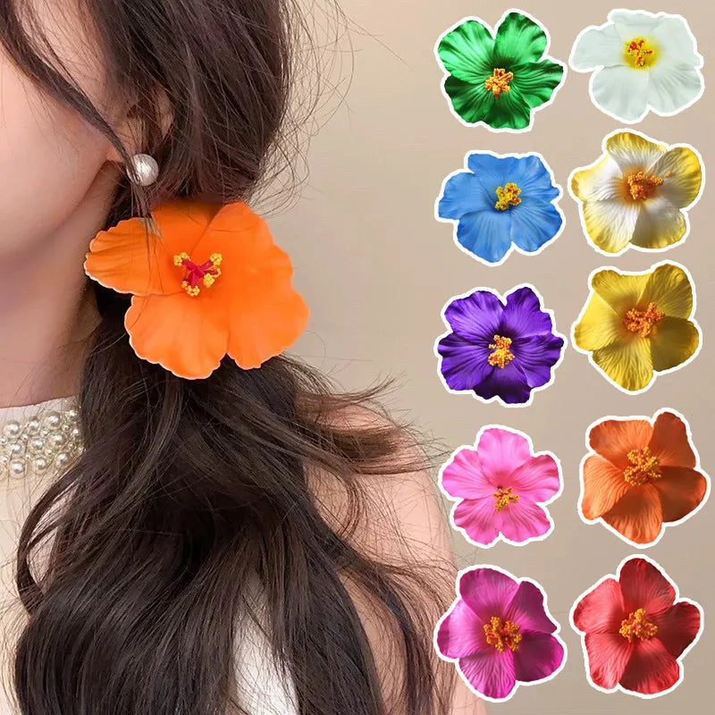 Kẹp Tóc Hoa Plumeria & Hibiscus - Trang Sức Mùa Hè