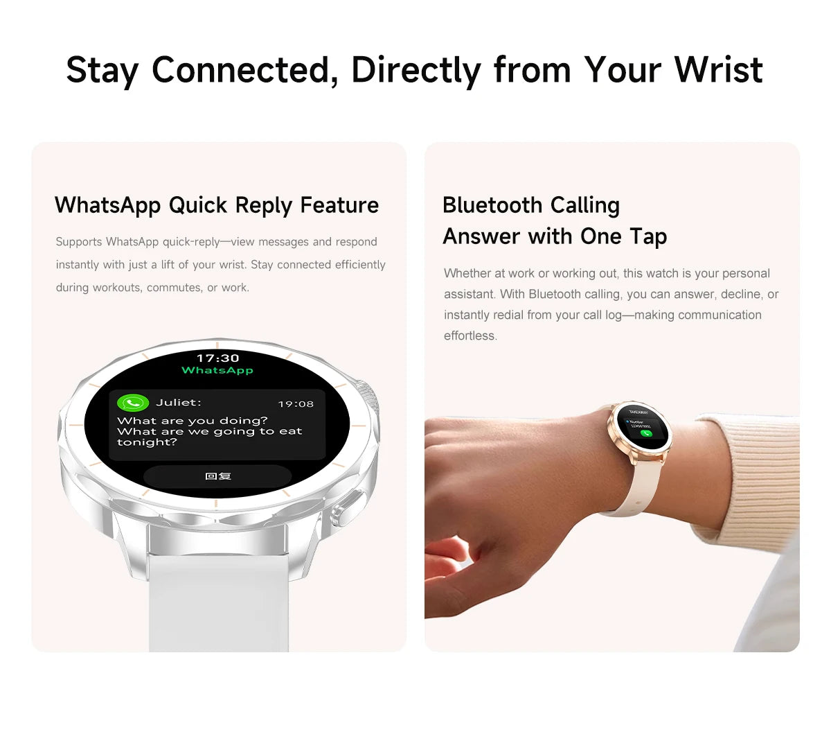 Smart Watch Women Hebrew 4GB/ROM Memory Bluetooth Network Sharing Whatsapp Messgae Reply Map Navigation Amoled Screen Smartwatch