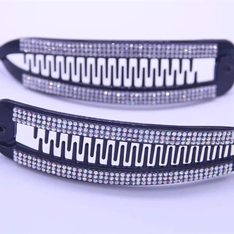 Stylish Black Rhinestone Banana Clip