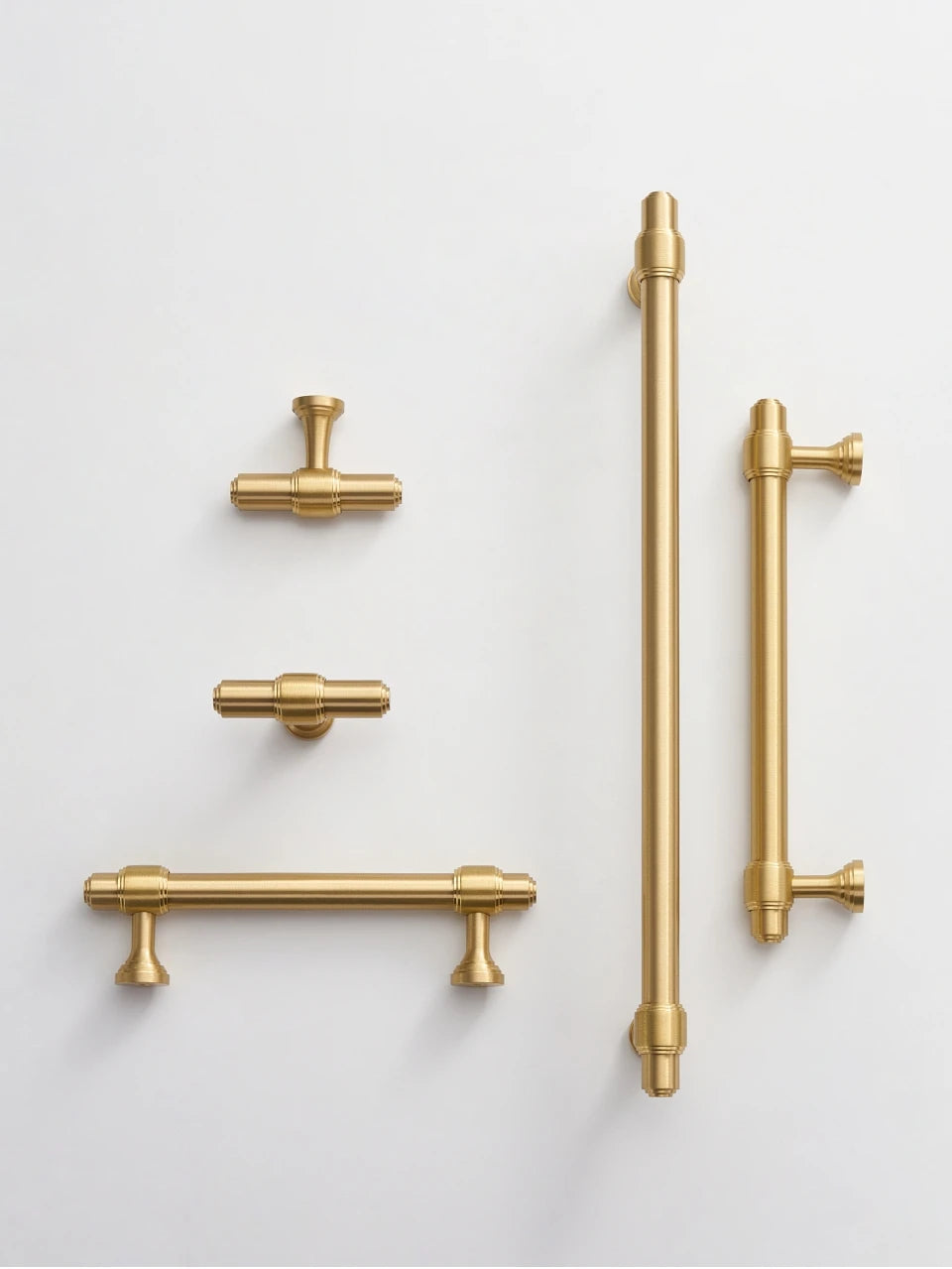 Nurlin Solid Brass French Style Luxury kitchen Cabinet Knobs Wardrobe Drawer Doors Handle Tbar