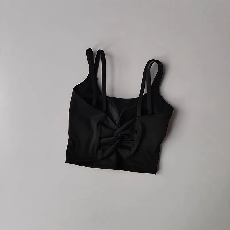 Áo Tập Nữ Đệm Cố Định, Sexy, Thắt Nút Sau, Yoga - Daisan Mart