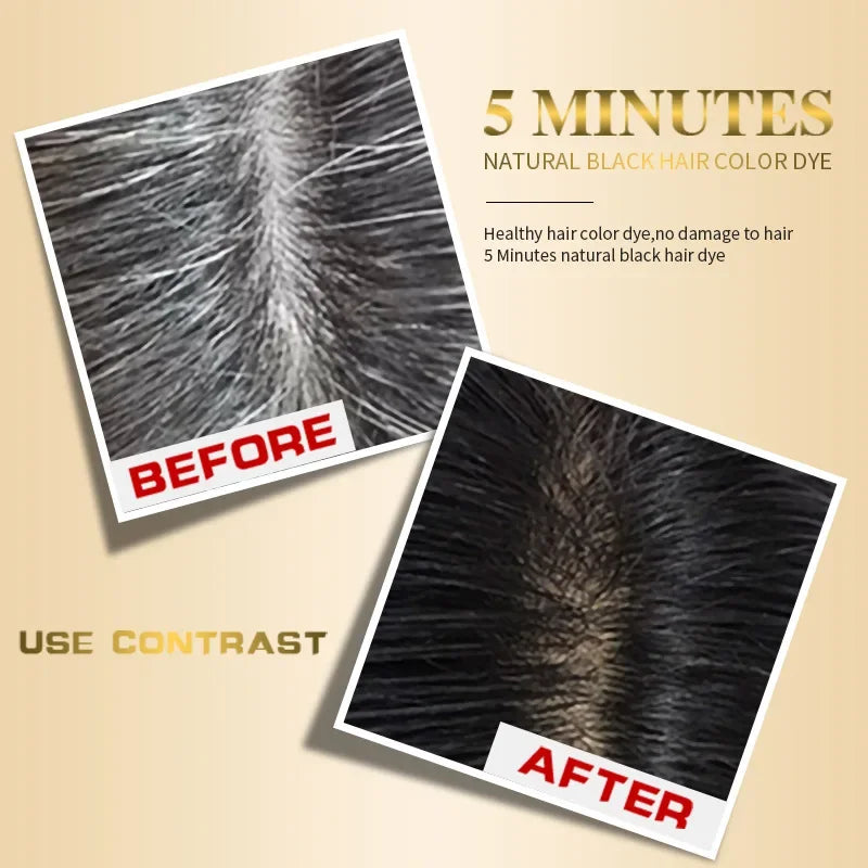 Mokeru Natural Black Hair Dye Shampoo Long Hair Care