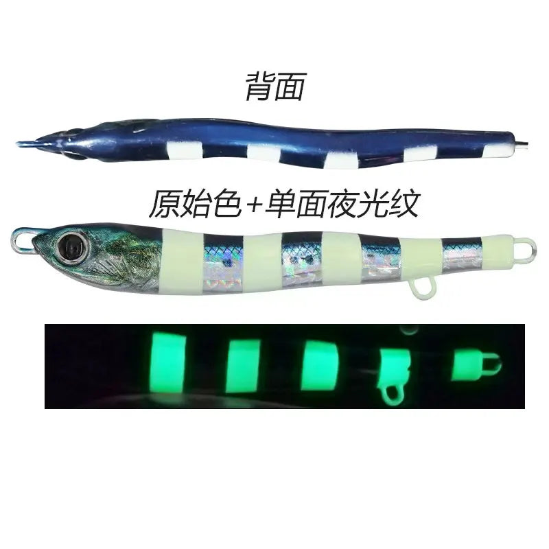 3D Glowing Jig Lure Fast Sinking 40g60g80g