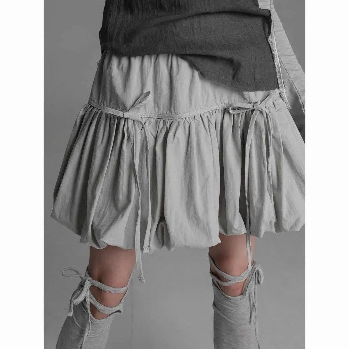 Yedinas Gothic Ball Gown Mini Skirt Women Summer 2024 Bow Korean Fashion Elastic Waist Pleated Short Skirt For Women Y2k Chic - Daisan Mart