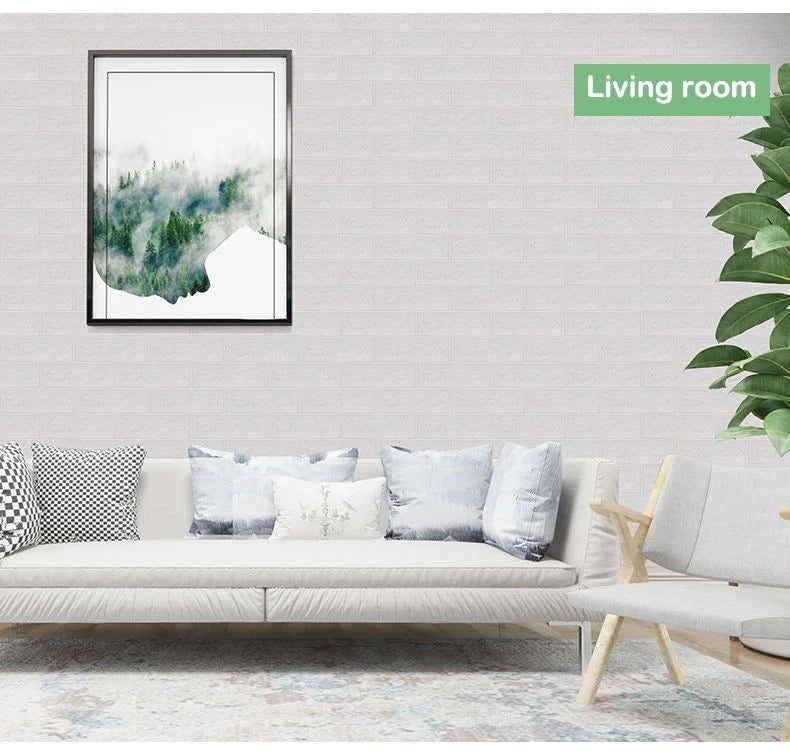 Giấy Dán Tường Giả Gạch PVC Chống Nước Tự Dán 35x38.5