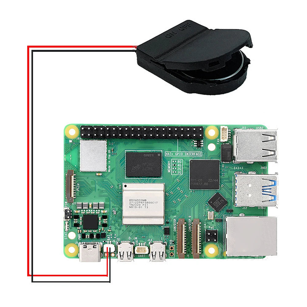 Hộp Pin RTC Raspberry Pi 5 - Đồng Hồ Thời Gian Thực - Daisan Mart