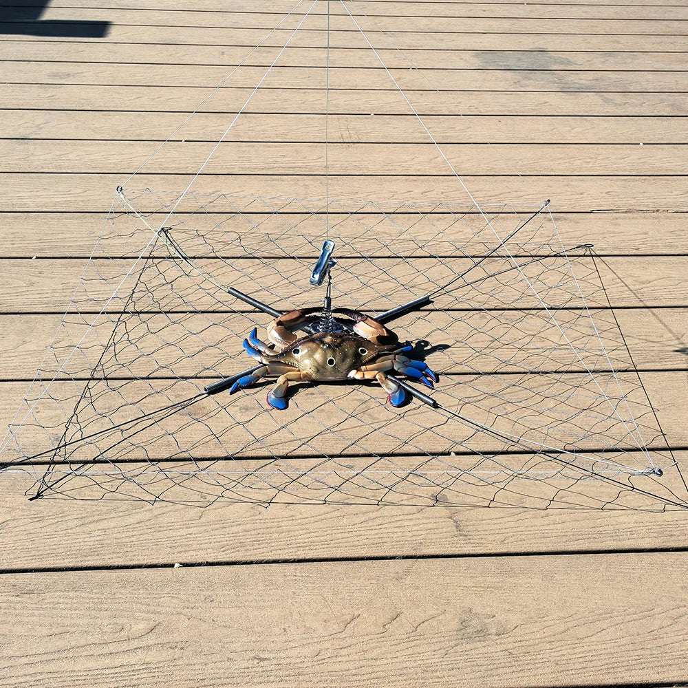 1 pc spring contracting crab cage, stainless steel wire anti bite fishing net, bait cage for catching lobsters and crabs