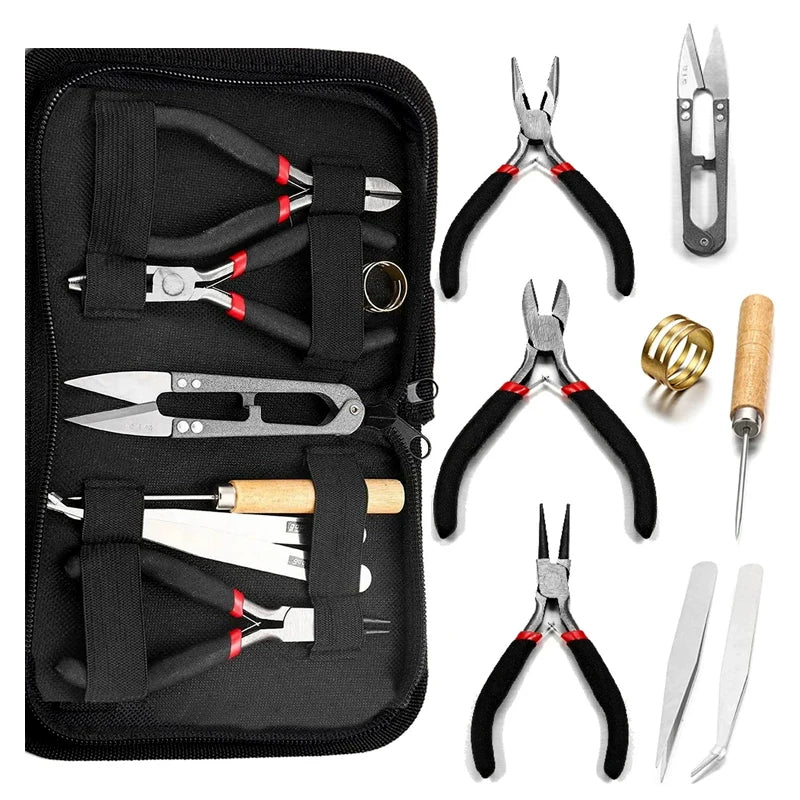 Jewelry Making Tool Set: Pliers, Scissors, Ring Opener, Helping Hand