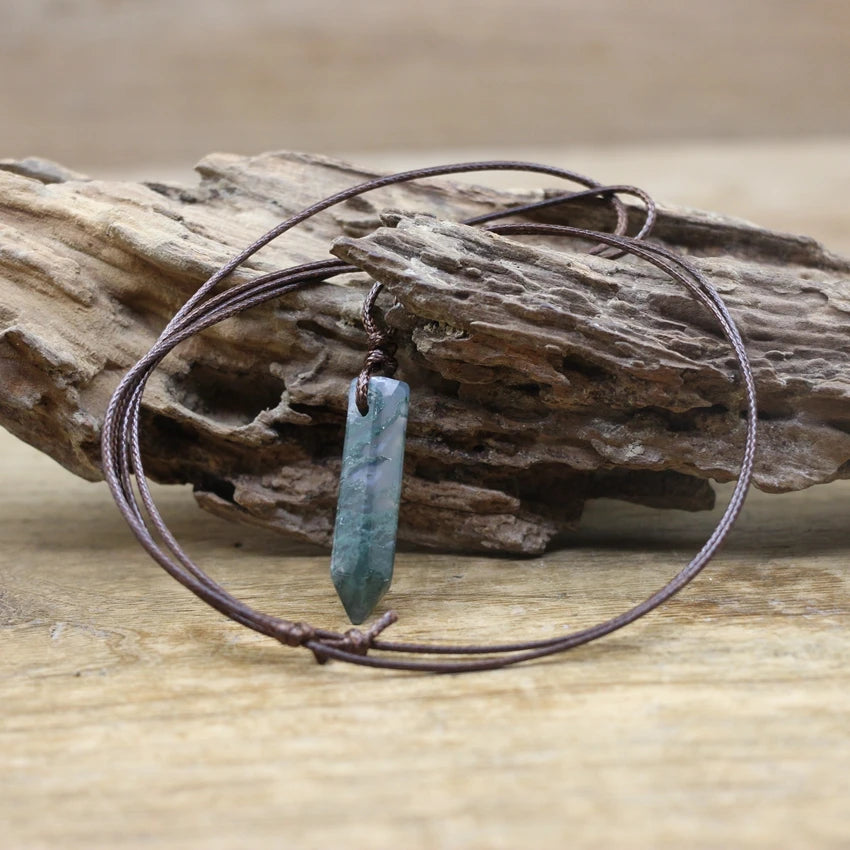 Hexagonal Natural Quartz Stone Necklace