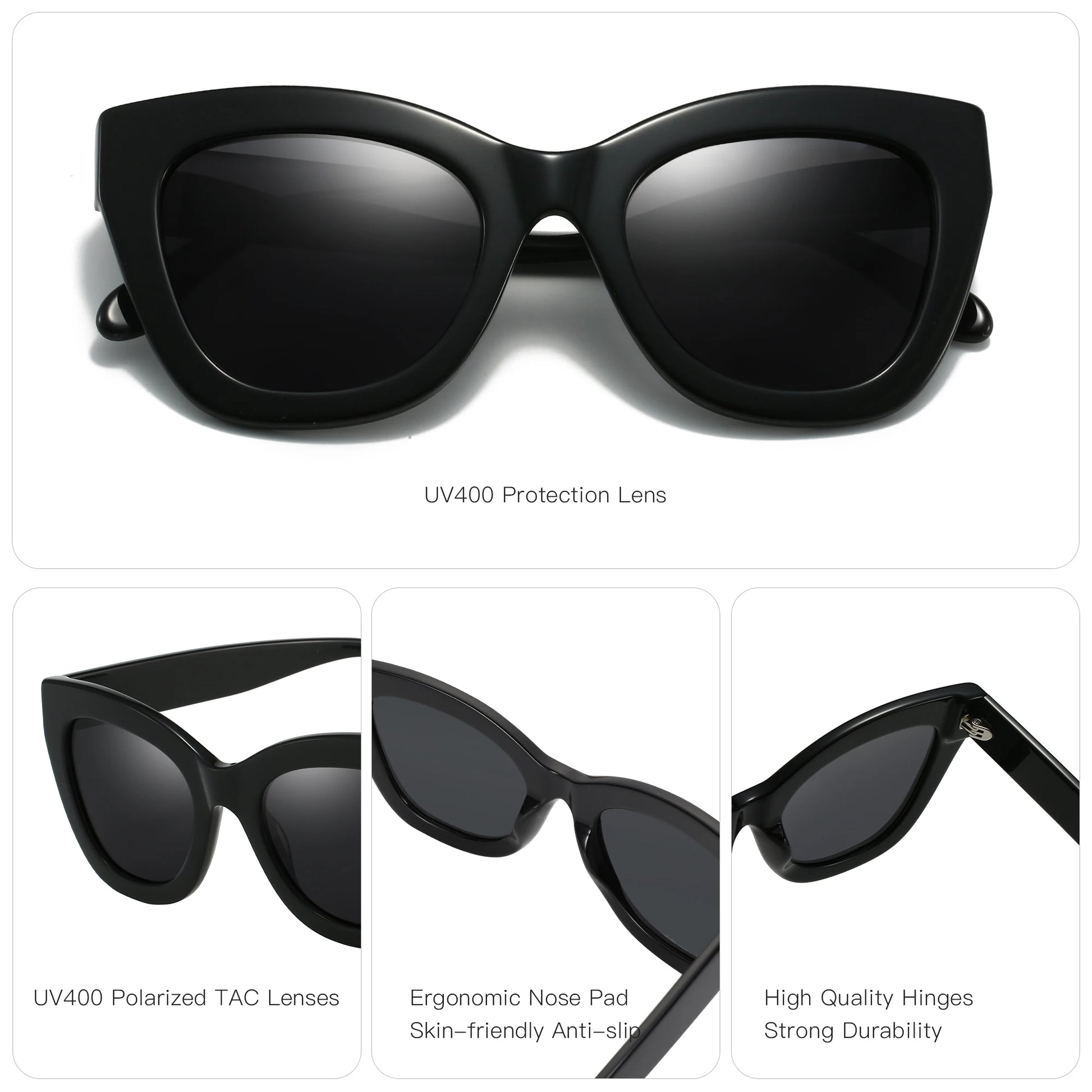 ZENOTTIC Handmade Acetate Polarized Sunglasses Fashion Square Shade UV400 Protection Sun Glasses for Women - Daisan Mart